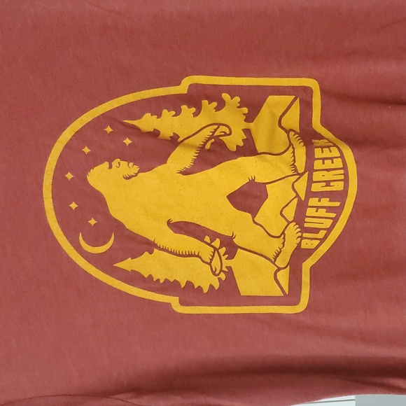 Mens Bluff Creeek Big Foot Sasquatch Tshirt XL Brown Yellow soft - Picture 3 of 11